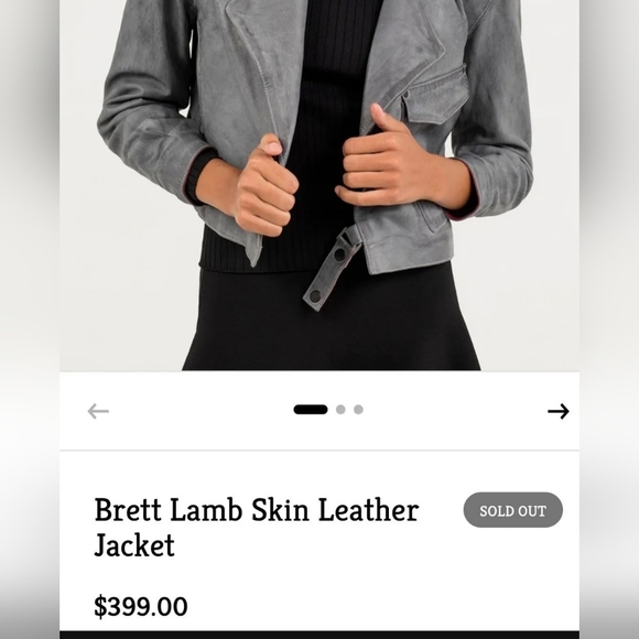 ALEEZA PARIS Brett Lamb Skin Leather Jacket. Sz S. NWT - Picture 3 of 15